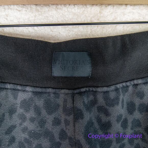 New! Victoria's Secret Cotton High-Rise Fleece Lace-Up Jogger Pants leopard,  XL - Picture 11 of 14